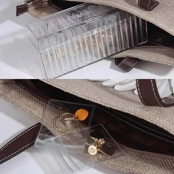 Set of 2 acrylic trinket and jewelry box includes 80 jewelry pouches New - Picture 13 of 15